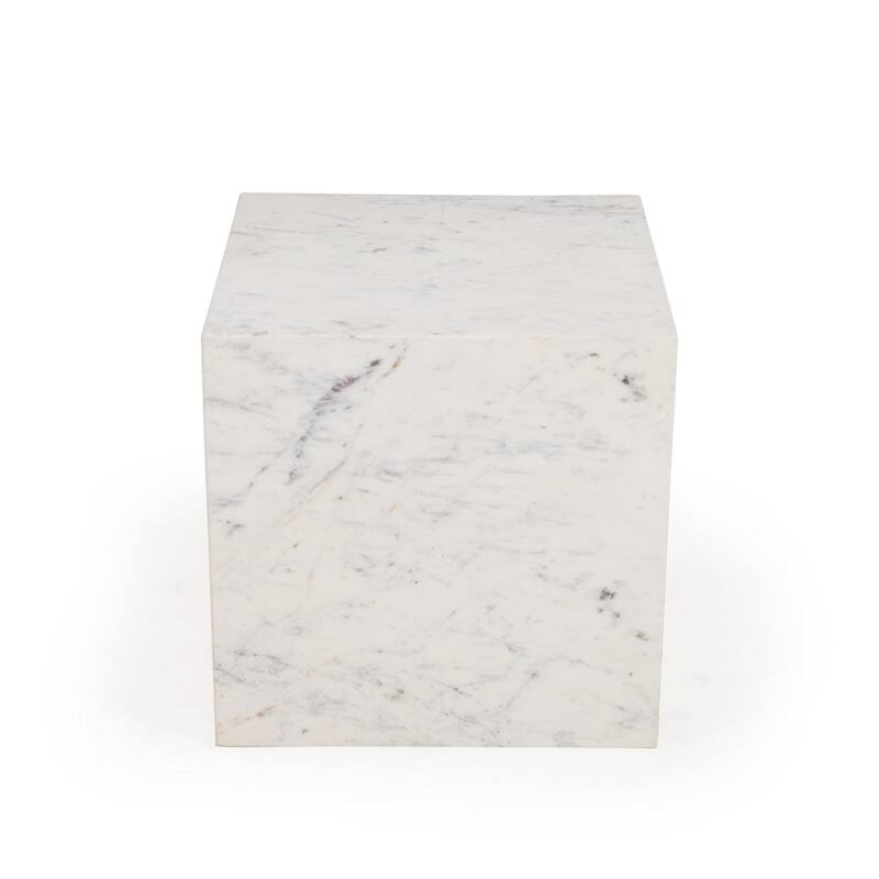 Geometrical Cube Side Table - 18" - White