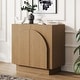 preview thumbnail 1 of 84, Iris Wooden Accent Cabinet, Sideboard Credenza or TV Stand with Arched Cabinet Doors and Adjustable Shelves