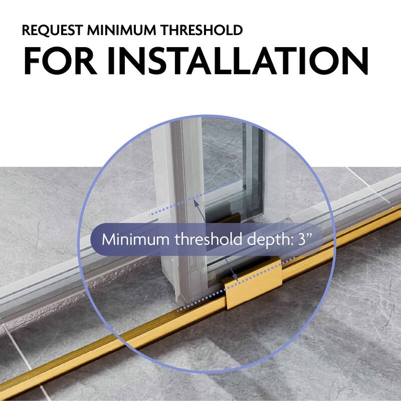 Glassic SP Series 50" - 54" W x 77" H Double Sliding Frameless Glass Shower Door with 3/8" Clear Tempered Glass