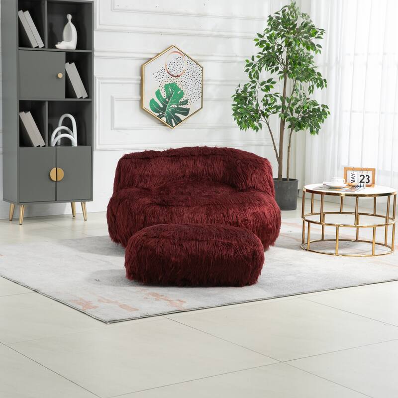 Bean Bag Chair,Floor Sofa with Handle,Accent Sofa Chair with Ottoman for Gaming Reading Relaxing