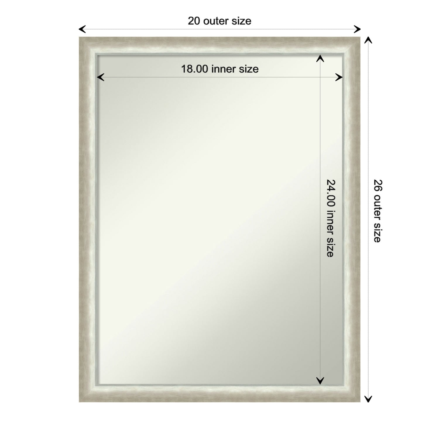 Two Tone Non-Beveled Wood Framed Wall Mirror