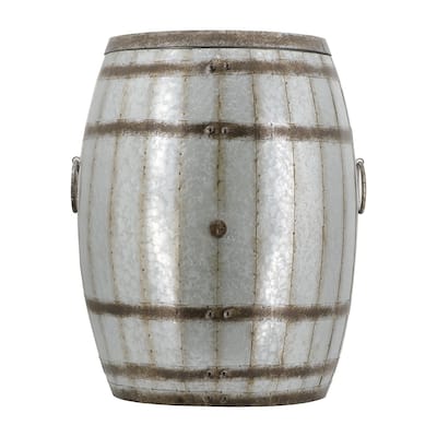 Drum Side Table 22.5 Inch Round Accent Table with Storage Shelf Living Room Bedroom