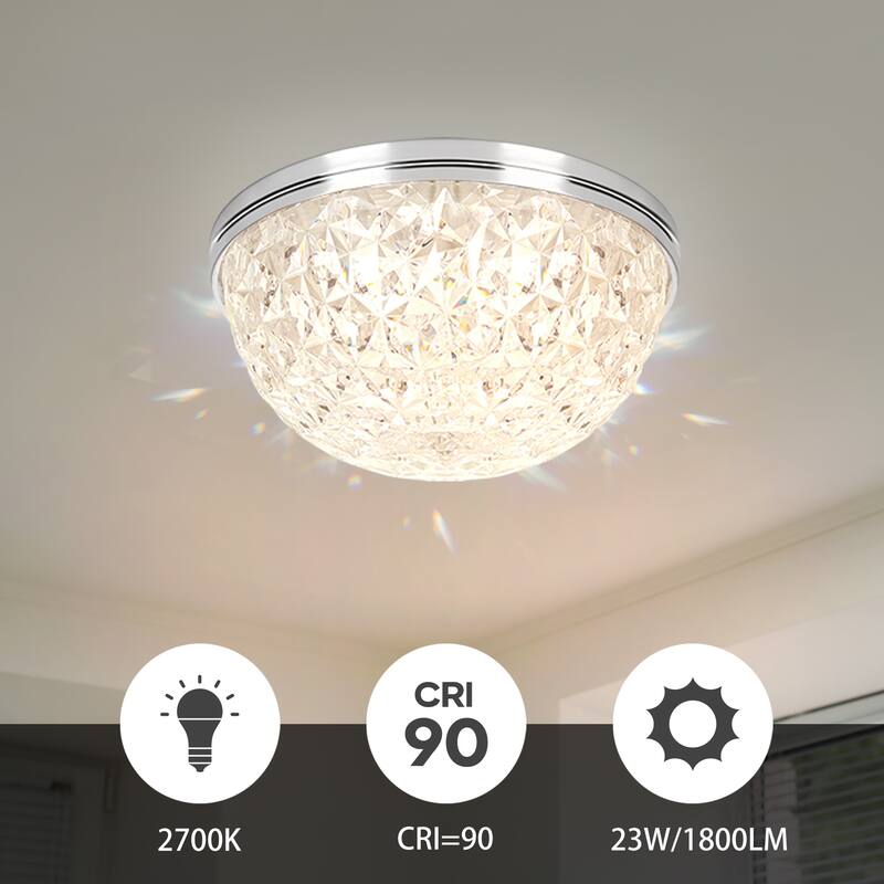 13-in Brushed Nickel Integrated LED Flush Mount Light - Brushed Nickel