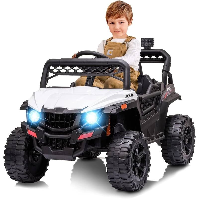 12V Kids Ride On Car Truck Parent Remote Contro Spring Suspension - White