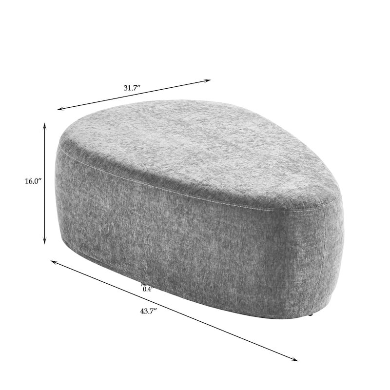Bonnie 26"/43" W Chenille Small/ Oversized Triangular Cheese Ottoman