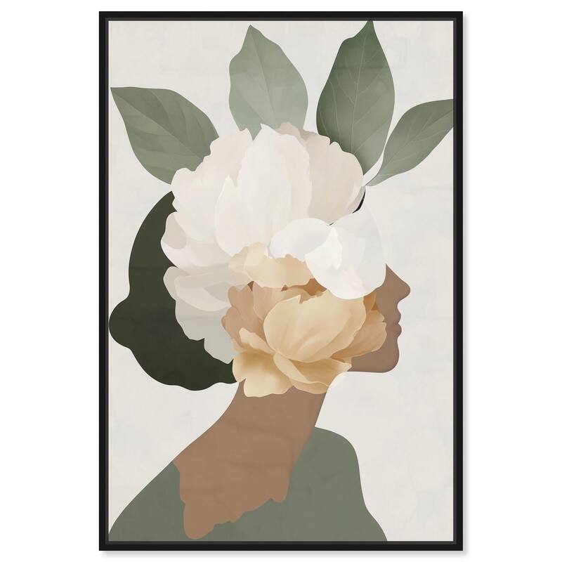 Floral Headpiece II Canvas by Art Remedy - 20" x 30" - Black