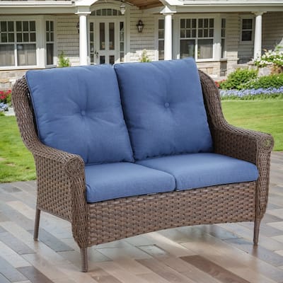 Gymojoy Premium Outdoor Wicker Loveseat Sofa with Cushions