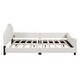 preview thumbnail 5 of 7, Full Bed Frame Low-Profile Bed with Copper Nail - Beige