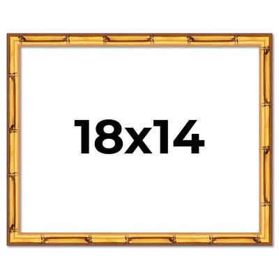18x14 Frame Gold Bamboo Solid Wood Picture Frame | 1 Inch Moulding