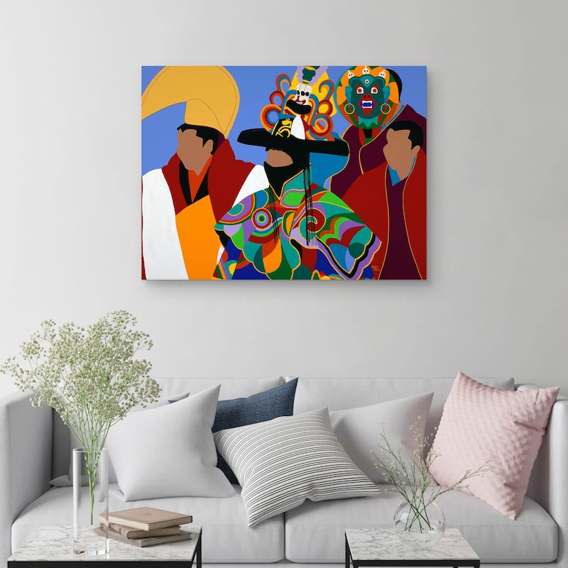 Tibetan Monks Cham Dancer by Synthia SAINT JAMES Canvas Art Print