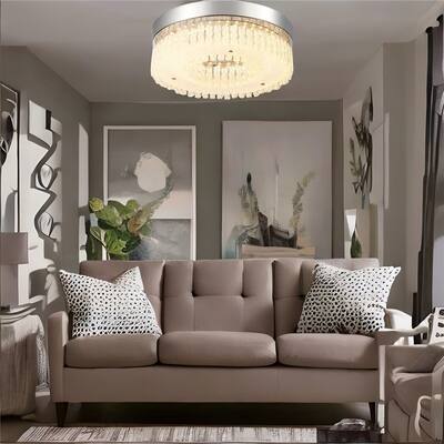 Modern Semi Flush Mount Crystal Ceiling Light