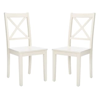 SAFAVIEH Silio White X Back Dining Chair (Set of 2) - 17"W x 20"D x 37"H