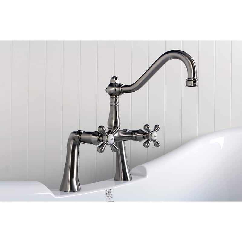 Kingston Brass Restoration 7 in. Center Deck Mount Clawfoot Tub Faucet