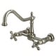 preview thumbnail 7 of 12, Kingston Brass Heritage 1.8 GPM Wall Mounted Bridge Kitchen Faucet Polished Nickel