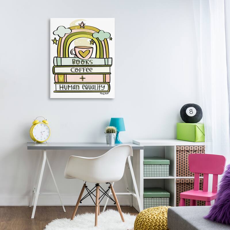 Stupell Books Coffee & Human Equality Canvas Wall Art Design By Mandy Ford Art + Illustration