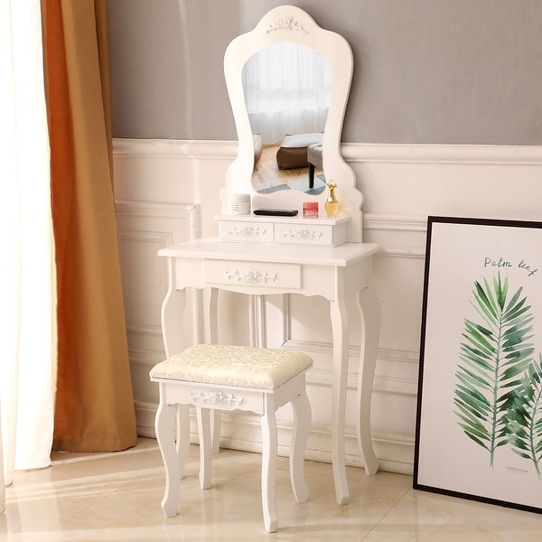 Single Mirror 3 Drawer Dressing Table White Bed Bath Beyond