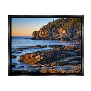 Stupell Rocky Cove Ocean Cliffs Framed Floater Canvas Wall Art by Rick ...