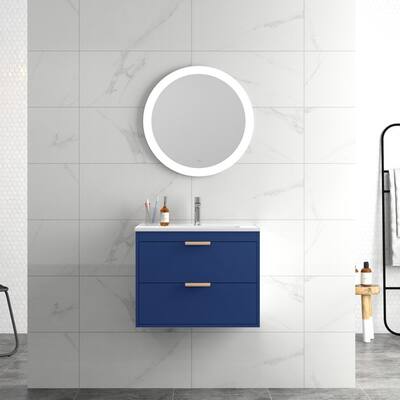 24" Floating Wall Mounted Vanity with Drawers