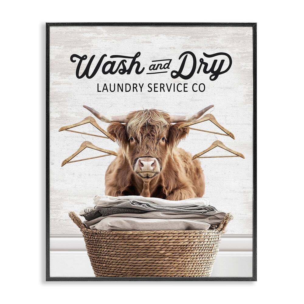 Stupell Wash & Dry Classic Cattle Framed Giclee Art Design By Lettered and Lined
