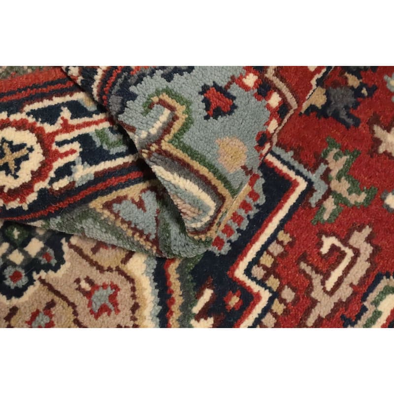 Hand Knotted Oriental 100% Wool Carpet Traditional Medallion Oranges & Rust Heriz (serapi) Area Rug - 5' 1'' X 3' 0''