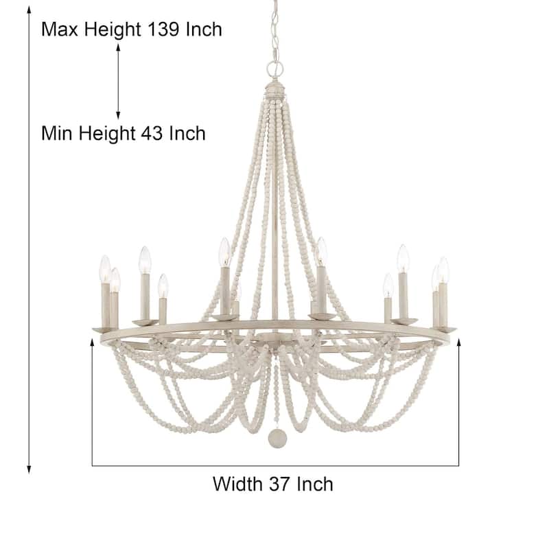 Cauhu 12-light Farmhouse Empire Beaded Chandelier - N/A