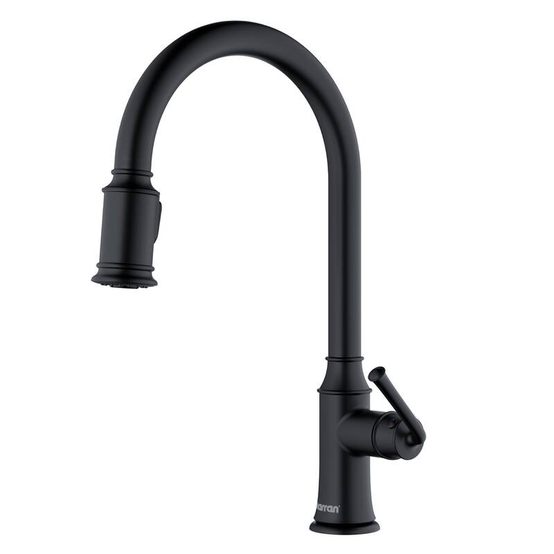 Karran Auburn One-Handle Pull Down Dual Function Sprayer Kitchen Faucet - Matte Black