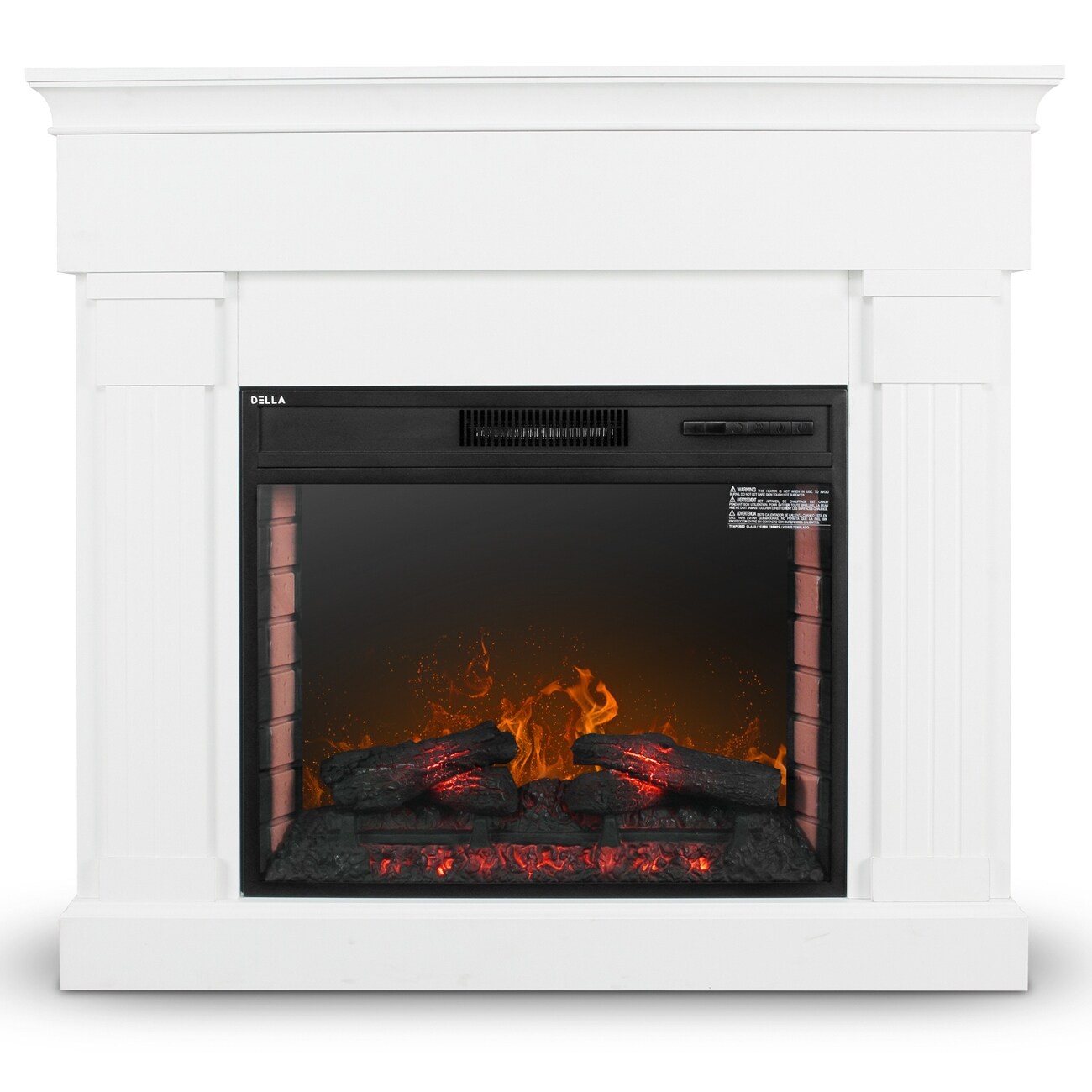DELLA 28 White Wooden Finish Push Button Freestanding Insert Electric  Fireplace Stove Heater - Bed Bath u0026 Beyond - 25693075
