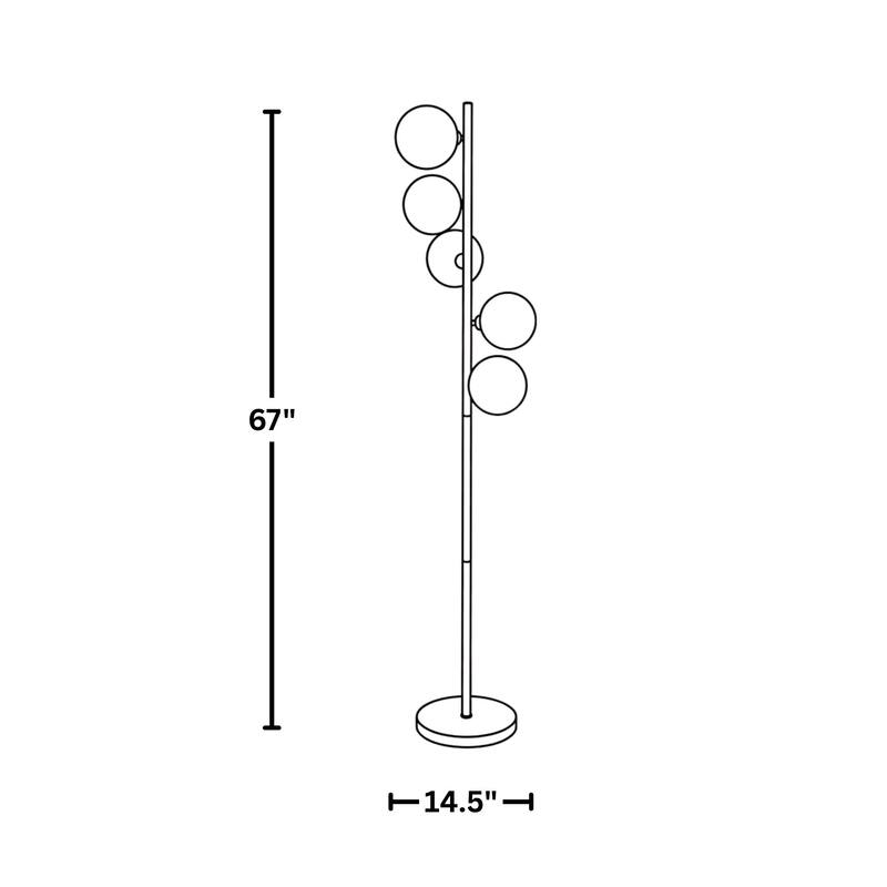 Porch & Den Bea 67" Metal Floor Lamp with Iridescent Sconces