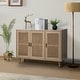 preview thumbnail 7 of 55, Filippo Traditional Rattan 3-Door Sideboard Cabinet by HULALA HOME