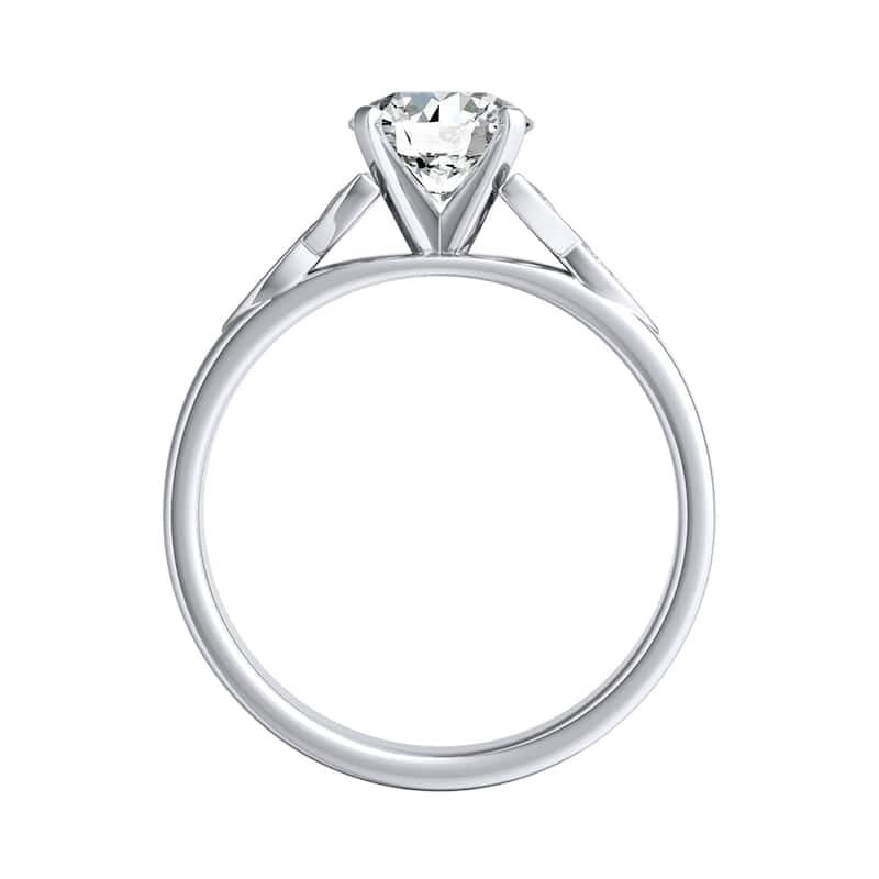 Auriya 14k Gold Modern 1 1/2ct Round Moissanite Engagement Ring