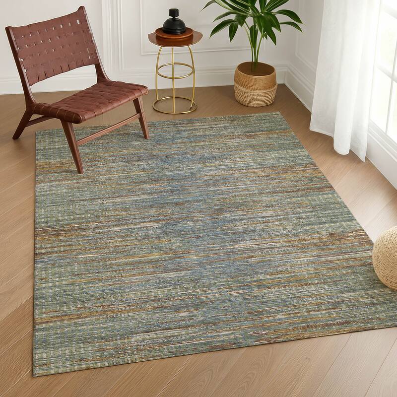 Machine Washable Indoor/ Outdoor Casual Keystone Chantille Rug