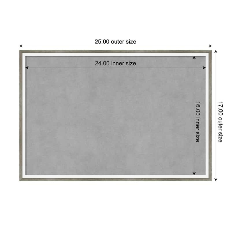 Amanti Art Lucie Silver White Framed Magnetic Board - Board Size 24x16
