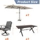 preview thumbnail 20 of 21, Kullavik 8 Pieces Outdoor Dining Set with 6 Swivel Chairs, X-Leg Table and Double-Sided Umbrella