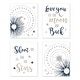 preview thumbnail 1 of 4, Star and Moon Collection Wall Decor Art Prints (Set of 4) - Navy Blue, Gold, and Grey Celestial Sky
