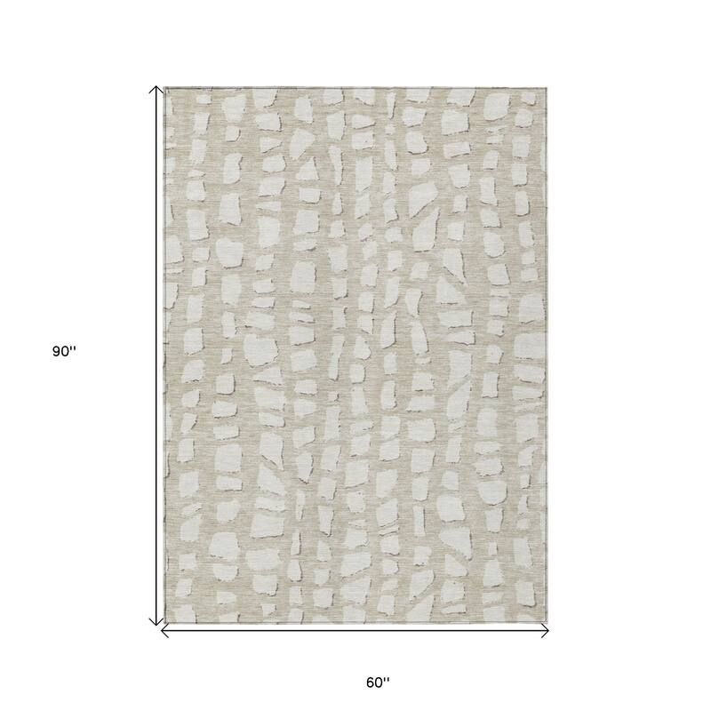 HomeRoots Abstract Transitional Rectangle Outdoor Rug