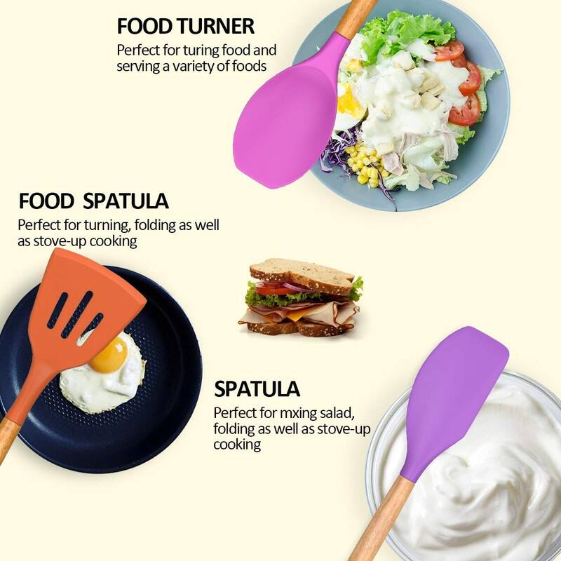 Kitchen Cooking Utensils Set, 33 pcs Non-Stick Utensils Spatula Set with Holder