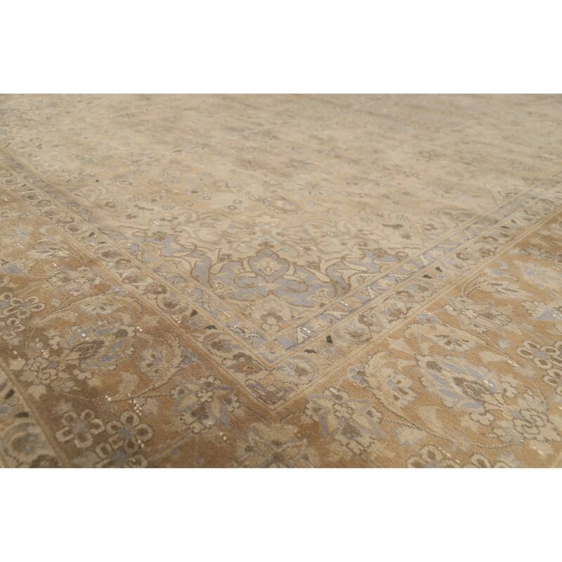Hand Knotted Oriental 100% Wool Carpet Traditional Floral Brown Najafabad Area Rug - 12' 11'' X 9' 6''