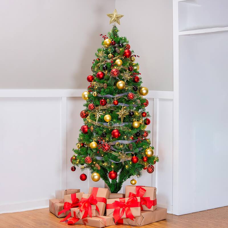 7.5' Tree with 250 LED Lights and 140 Ornaments and Storage Bag, Holiday Traditions