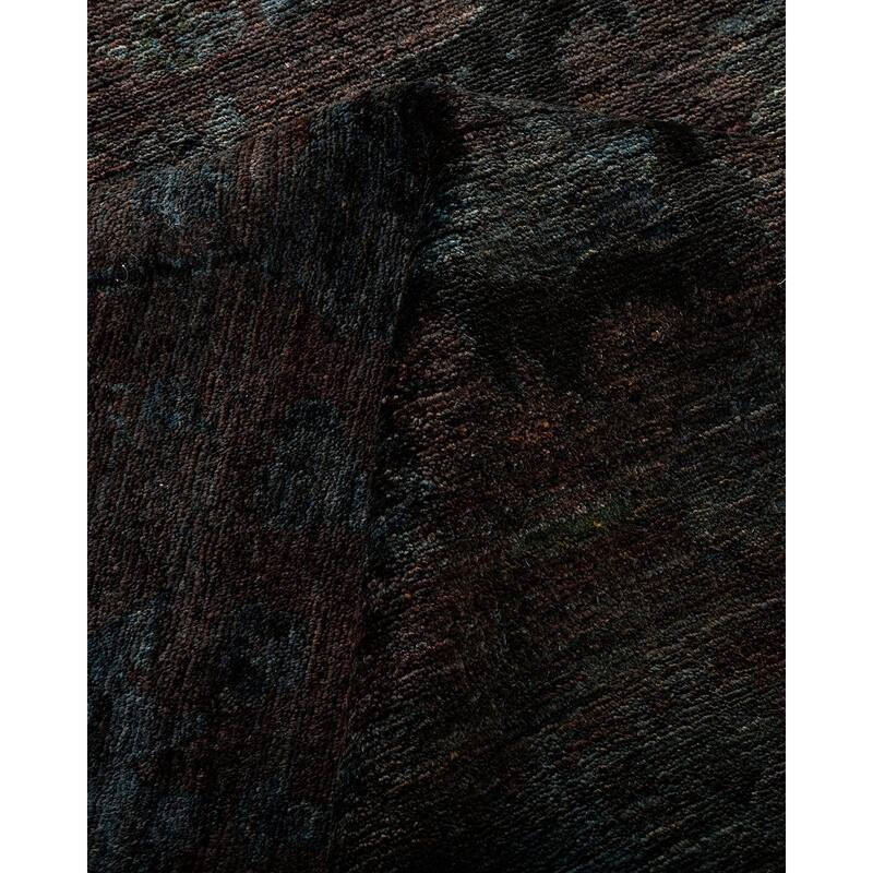 Overton Hand Knotted Wool Vintage Inspired Modern Contemporary Overdyed Brown Area Rug - 12' 0" x 14' 8"