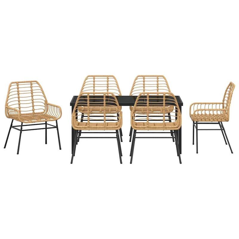 vidaXL Garden Dining Set Poly Rattan