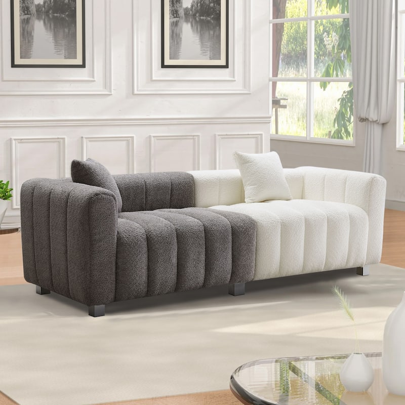 GDFStudio - Premium Velvet Modular 3-Seater 87.4" Bubble Sofa Couch