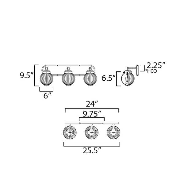 Maxim 15193CR Kasbah 3 Light 26" Wide Bath Vanity Light