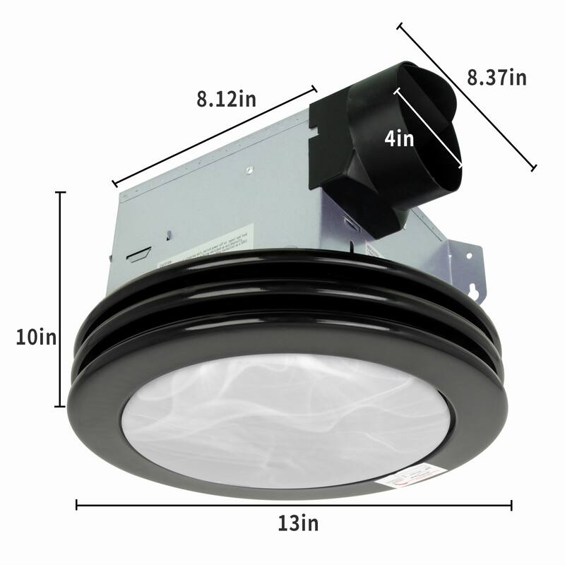 Akicon Ultra Quiet Bathroom Exhaust Fan with LED Light 80CFM 2.0 Sones Round Bathroom Ventilation Fan with Frosted Glass Cover