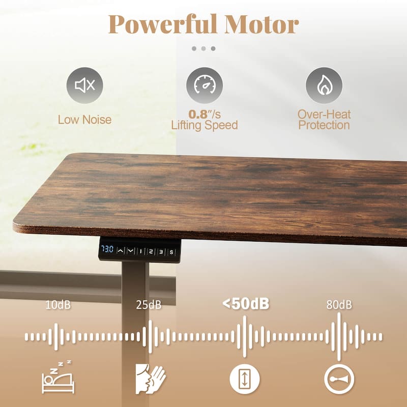 Costway 48" x 24" Sit to Stand Desk with 3 Memory Settings & - See Details