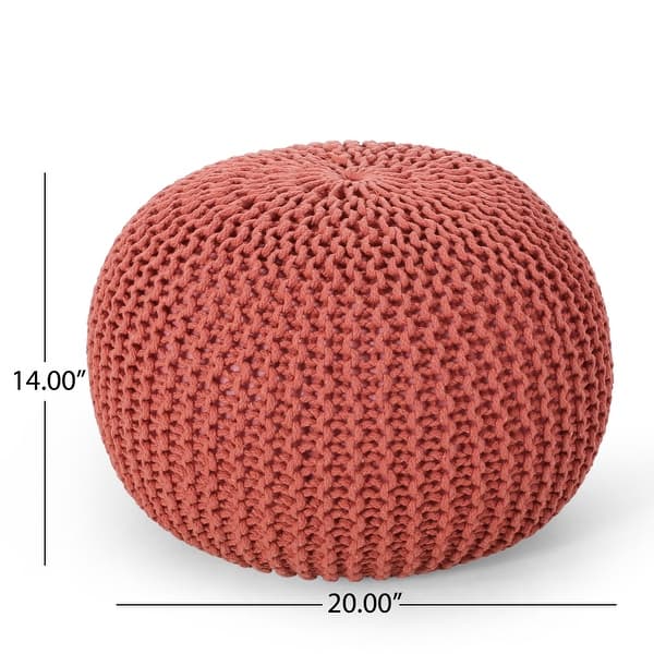 dimension image slide 5 of 9, Moro Handcrafted Modern Cotton Pouf by Christopher Knight Home