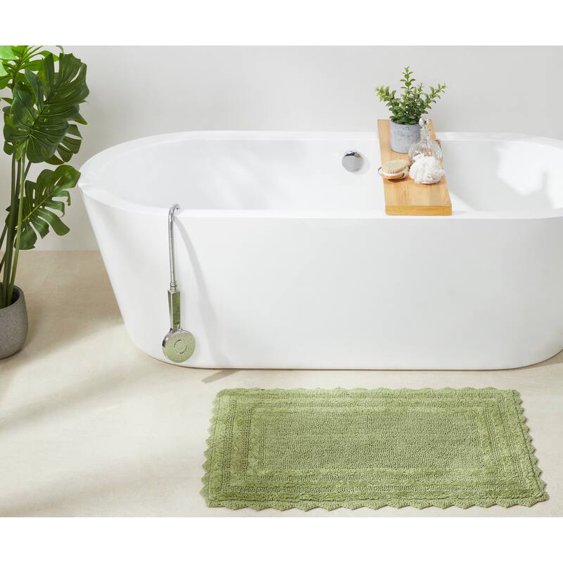 Better Trends Bath Rugs Set 100% Cotton Soft & Water Absorbent Tufted Bathroom Rug for Shower, Sink Bath Mats Lilly Crochet