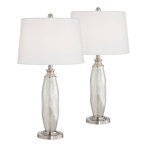 Set of 2 Modern Table Lamps with Table Top Dimmers Mercury Glass 15" x 28" Bed Bath & Beyond