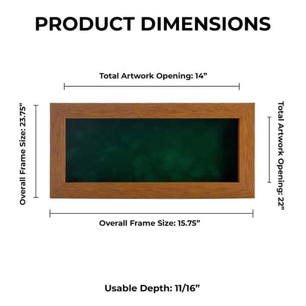 14x22 Shadow Box Frame Light Brown Wood | 3/4