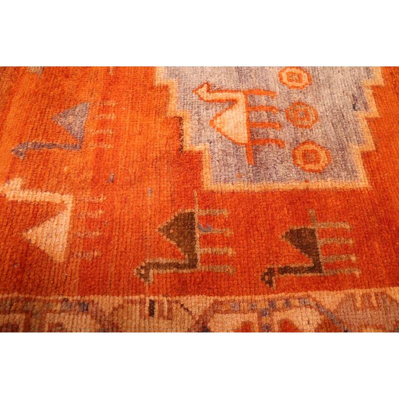 ECARPETGALLERY Hand-knotted Melis Vintage Orange Wool Rug - 5'3 x 9'5