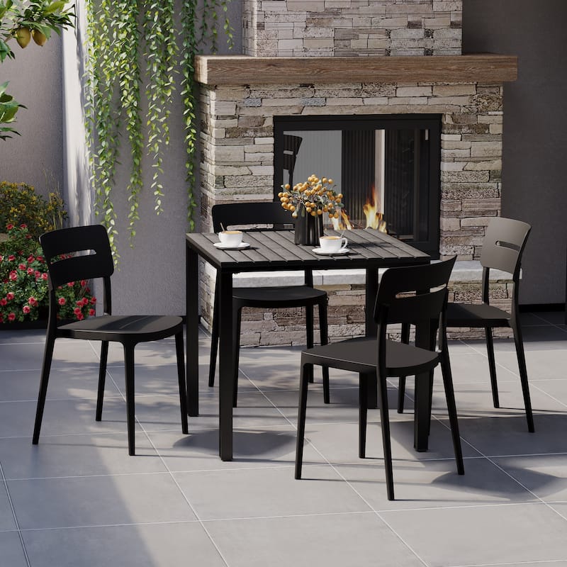 Frond and Form 4-Person Outdoor Square Dining Set